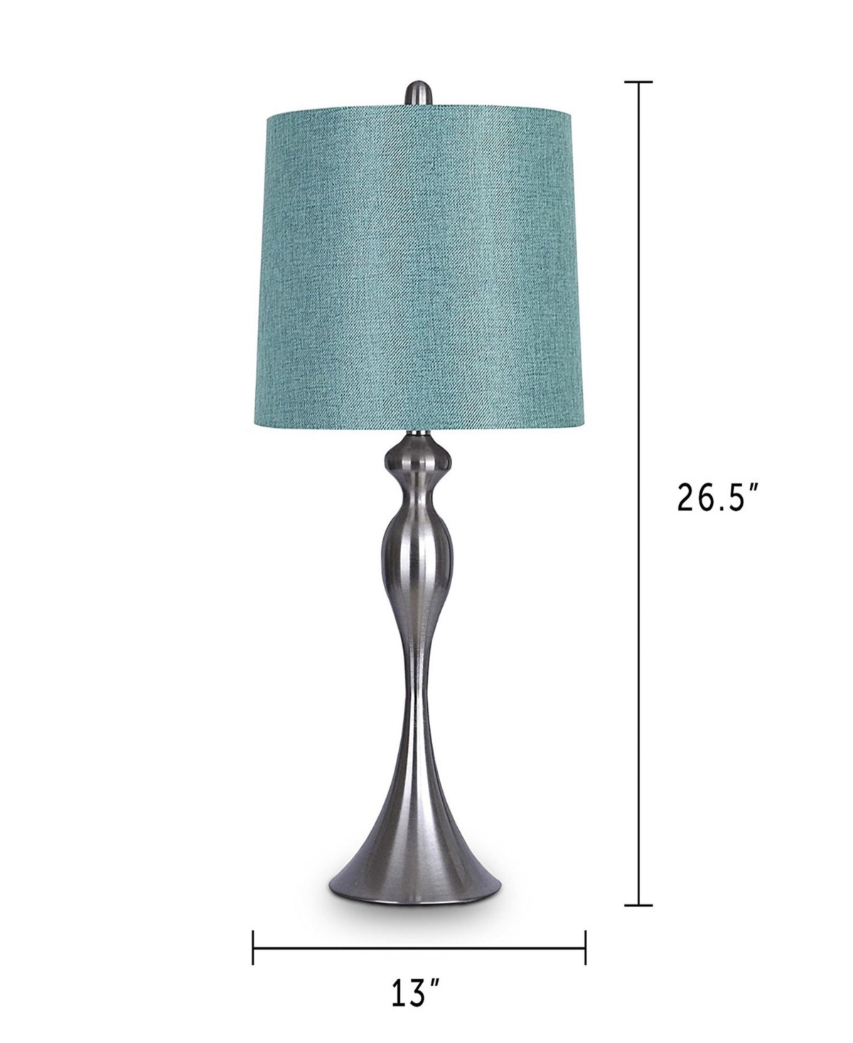 Lumisource Ashland 27" Metal Table Lamp, Set Of 2 In Blue,silver
