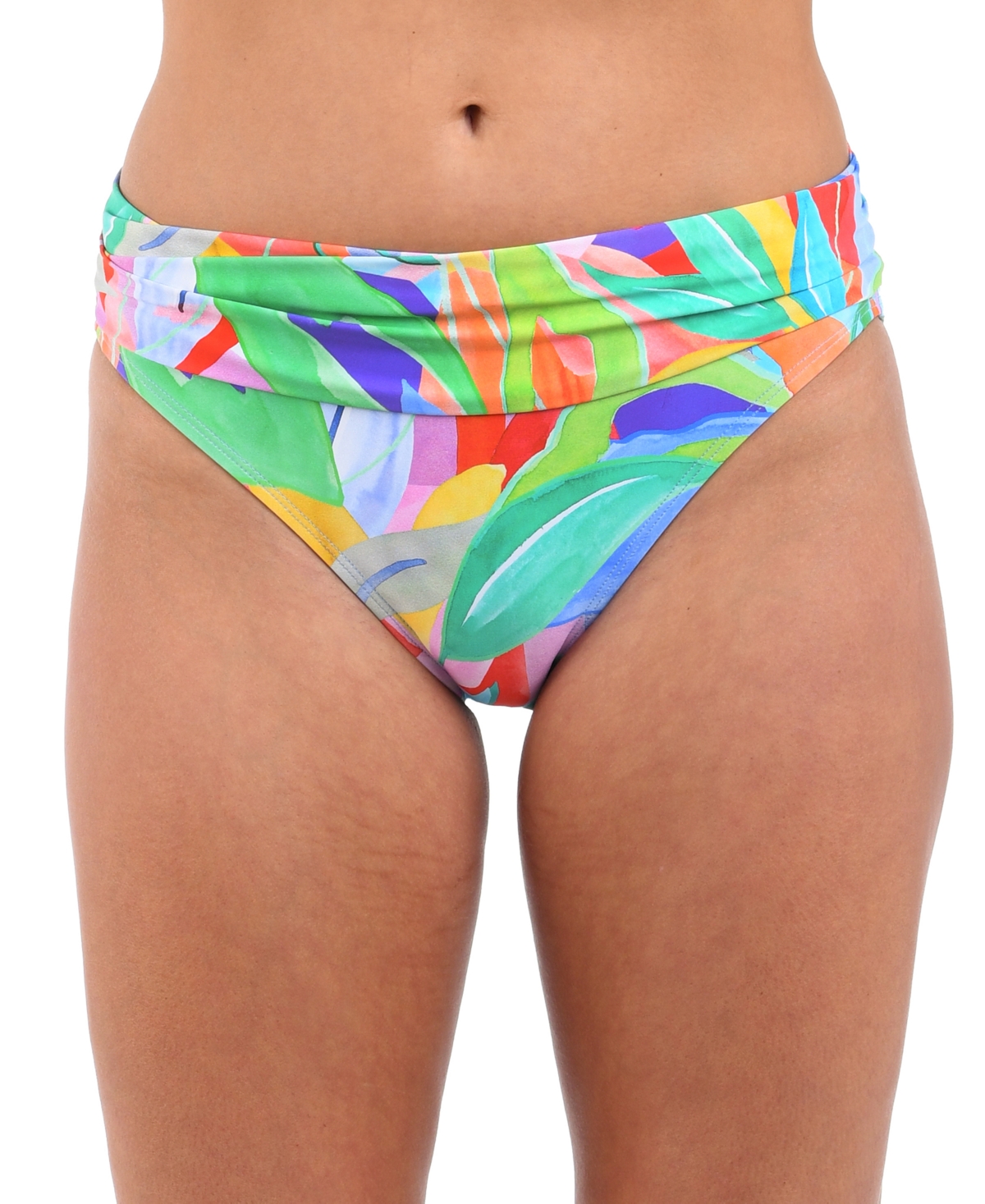 Shop La Blanca Women's Tropi-flage Shirred Hipster Bikini Bottoms In Multi