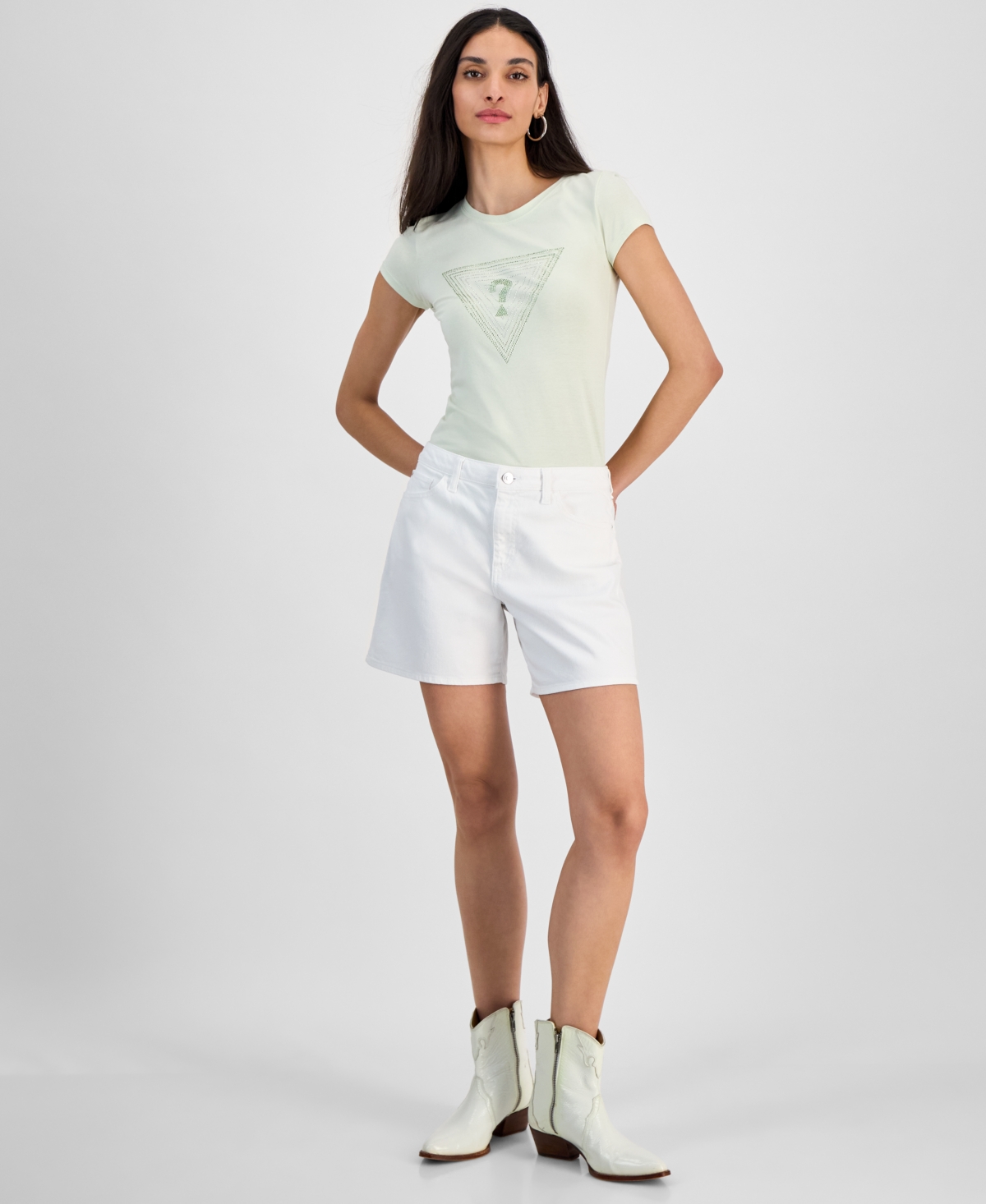 Women's Super Relaxed High-Rise Denim Shorts - Pure White