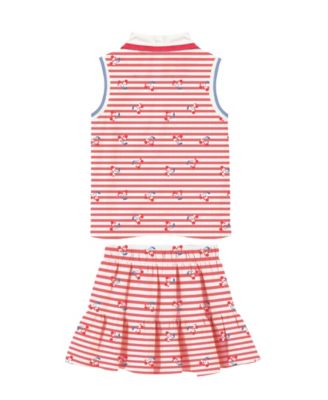Toddler and Little Girls 2-Piece Minnie Pique Cvc Top and Skirt Set