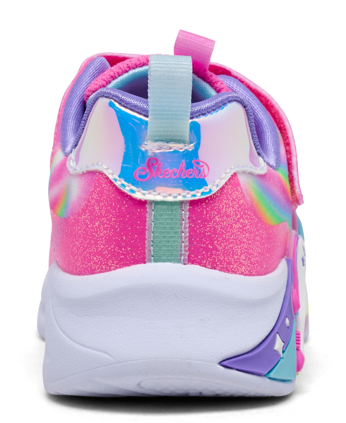 Skechers Toddler Girls S-lights: Unicorn Chaser Light-up Fastening Strap Casual Sneakers From Finish Line In Multi