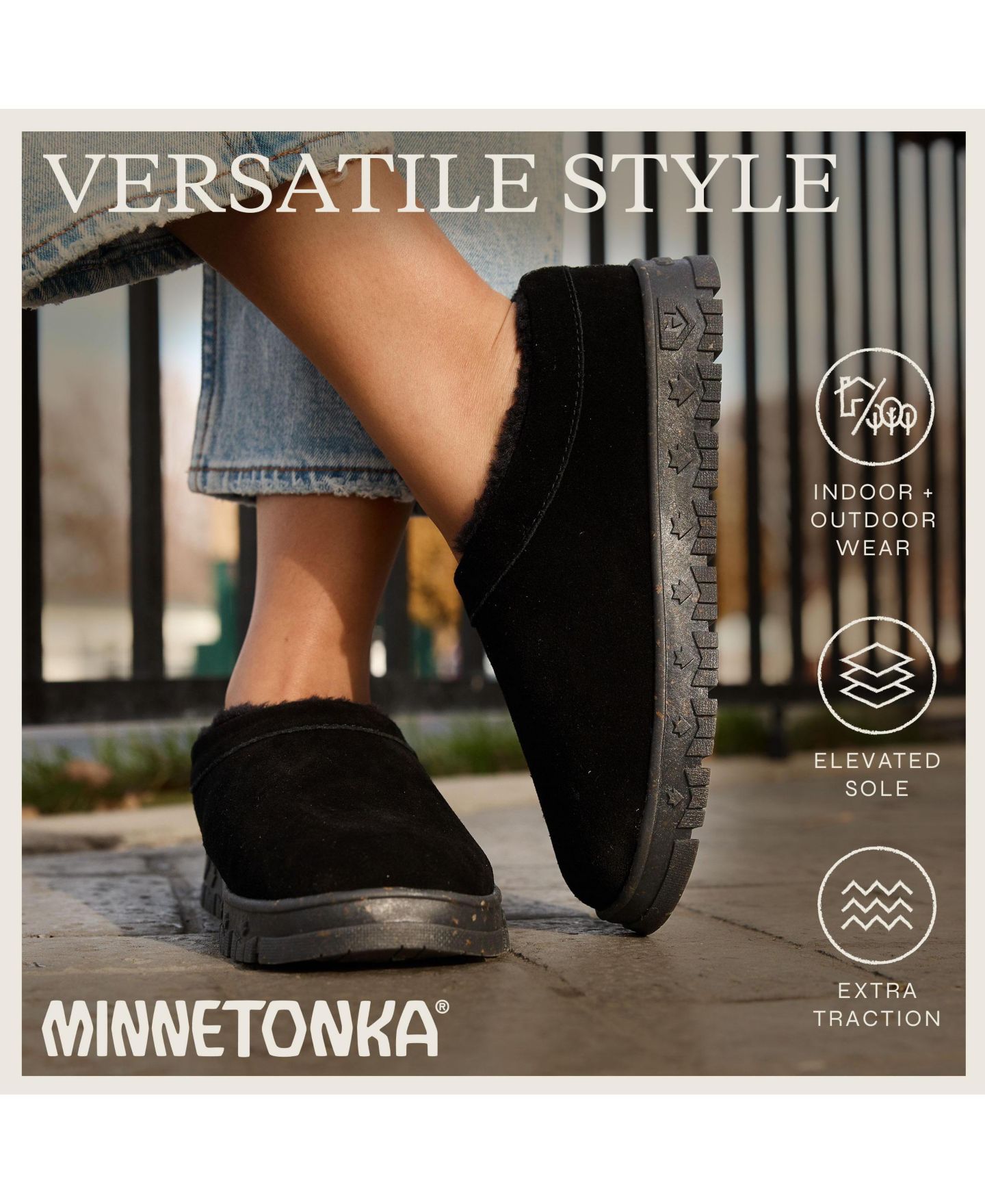 Женские сабо Minnetonka Neva Suede Clog Slippers, цвет: Чёрный — фото 5