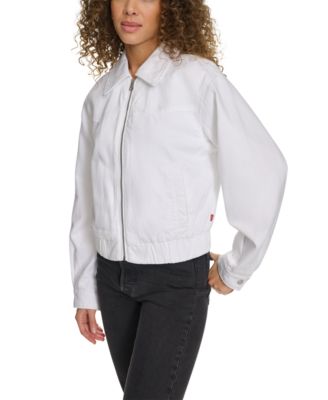 Women's Western Zip-Front Denim Bomber Jacket