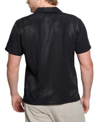 Men's Roma Textured Short Sleeve Button-Front Camp Shirt