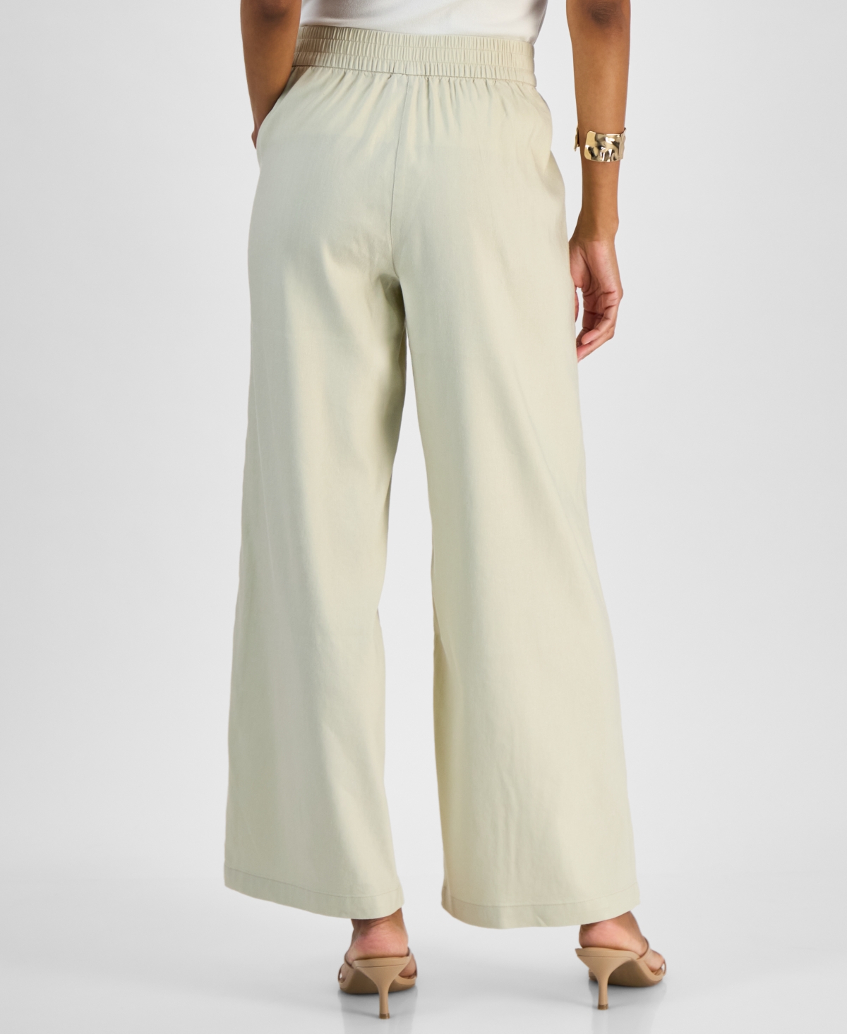Inc International Concepts Petite Wide-leg Pull-on Pants, Exclusively At Macy's In Grain