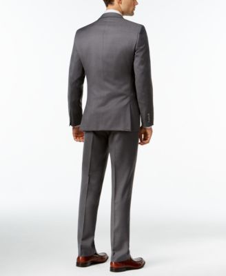 Bar III Mid-Gray Pindot Slim-Fit Suit Separates 