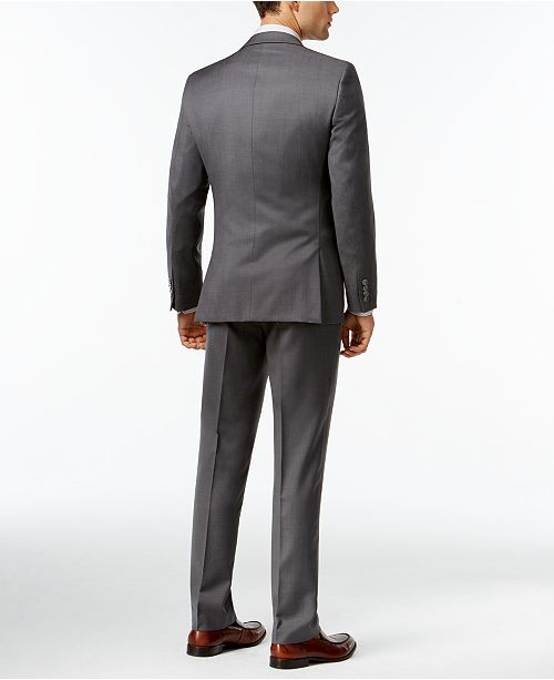 Bar III MidGray Pindot SlimFit Suit Separates Suits & Tuxedos Men