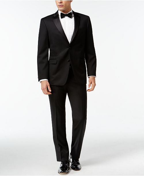 Tommy Hilfiger Black Classic-Fit Tuxedo Suit Separates - Suits ...