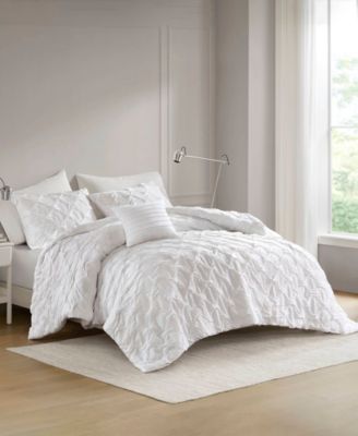 Bailey Diamond Pucker Woven 4-Pc. Comforter Set, King/California King