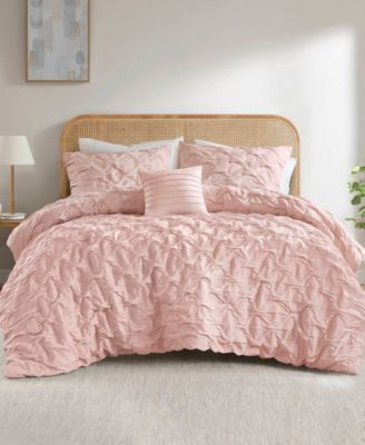 Bailey Diamond Pucker Woven 4-Pc. Comforter Set, Full/Queen