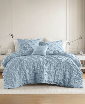 Bailey Diamond Pucker Woven 4-Pc. Comforter Set, King/California King