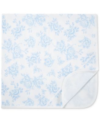Baby Girls Cotton Blue Roses Blanket
