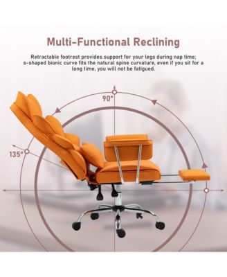 Faux Leather Gaming Chair, Ergonomic High-Back Office Chair With Tilt and Swivel, Reclining Computer Desk Chair for Women, Men