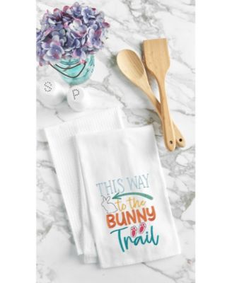 "This Way to the Bunny Trail" Easter Rabbit Spring Theme Kitchen Dishtowel
