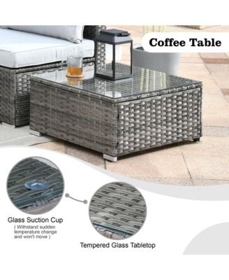 7-Piece Patio Furniture Outdoor Sofa Sets with New Wicker, Cushions and Coffee Table