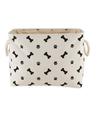 Bone Dry Collapsible Pet Storage Bin with Rope Handles Paw/Bone Print