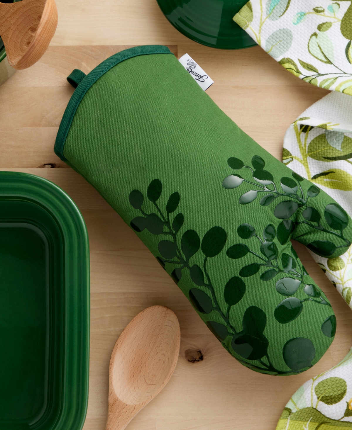 Fiesta Luscious Forest Cotton Oven Mitt, 7" x 13"