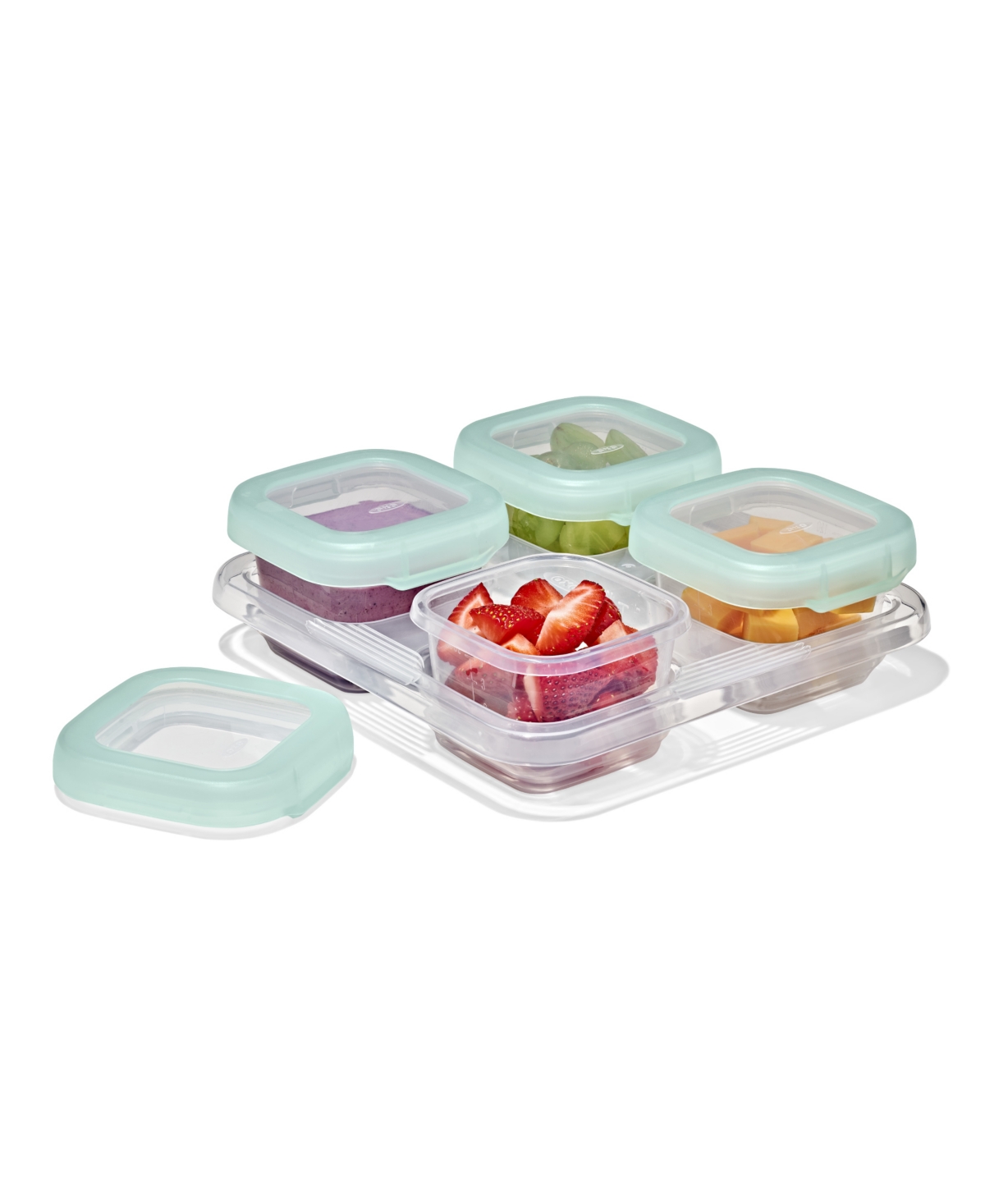 Oxo Tot Baby Blocks Freezer 4-pack Storage Containers In Opal