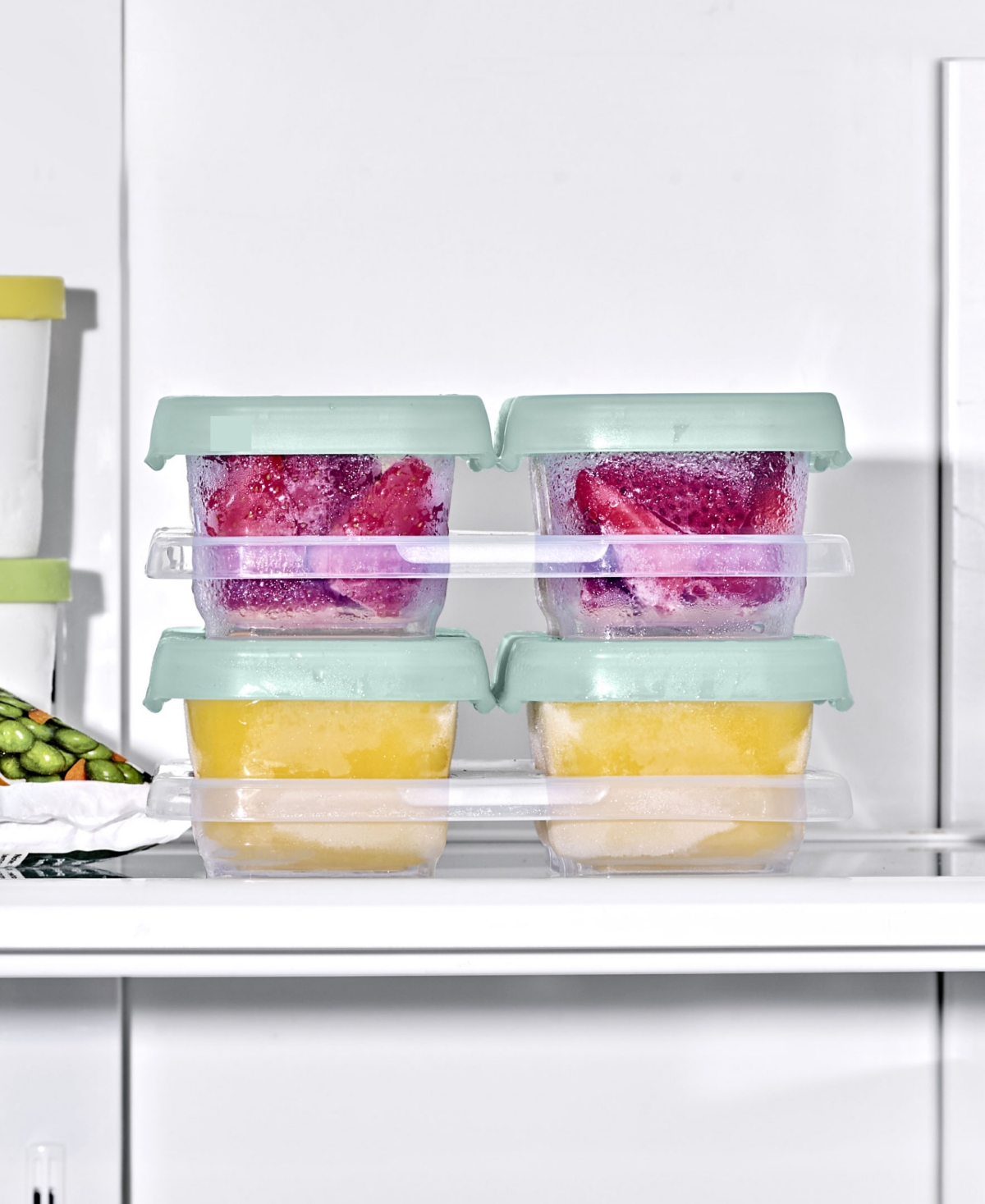 Oxo Tot Baby Blocks Freezer 4-pack Storage Containers In Opal