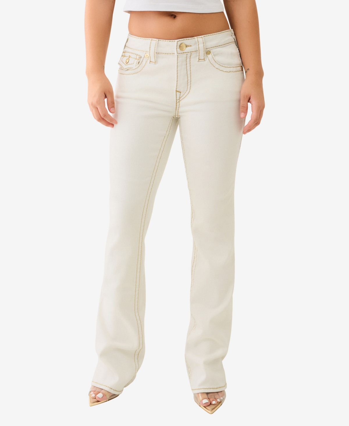 Women's Becca Bootcut Big T Lurex Jeans - Optic White