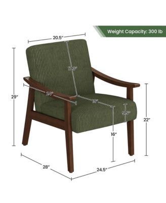 Armchair  Corduroy Fabric   Mid-Century Modern Style  Upholstered accent chair