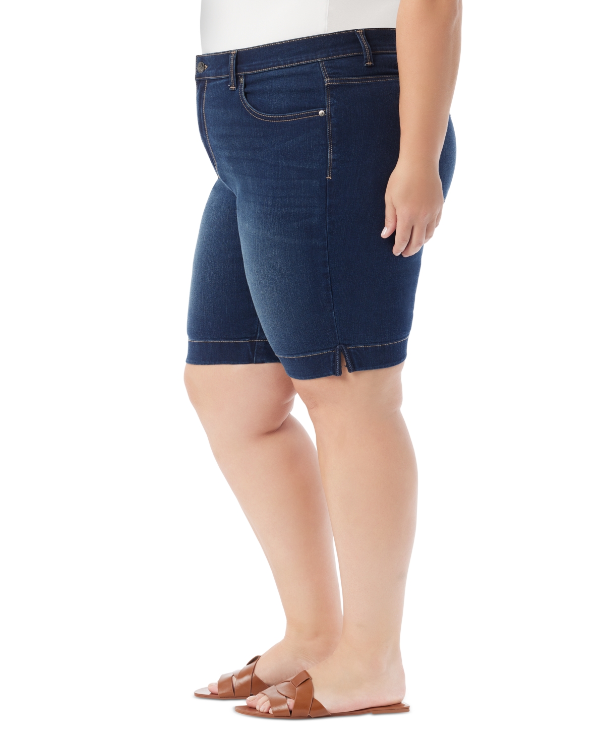 Gloria Vanderbilt Plus Size Amanda Bermuda Shorts In Hewlett