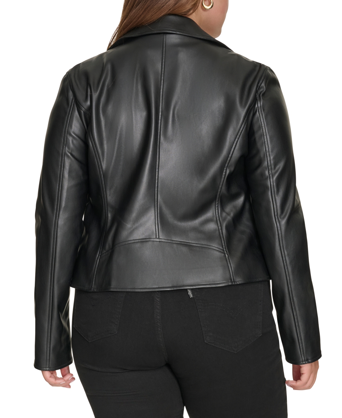 Levi's Plus Size Faux-leather Asymmetrical-zipper Moto Jacket In Black