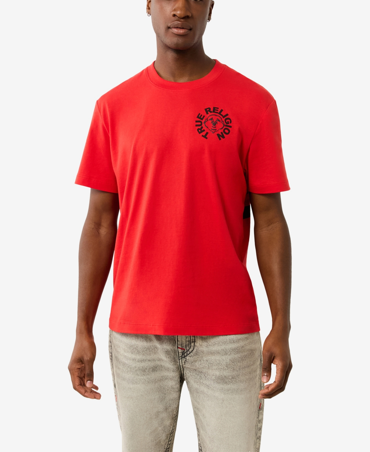True Religion Men's Short Sleeve Buddha Face T-shirt In Red