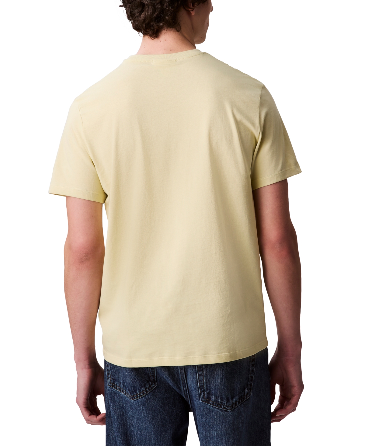 Shop Calvin Klein Men's Smooth Cotton Solid Crewneck T-shirt In Hay