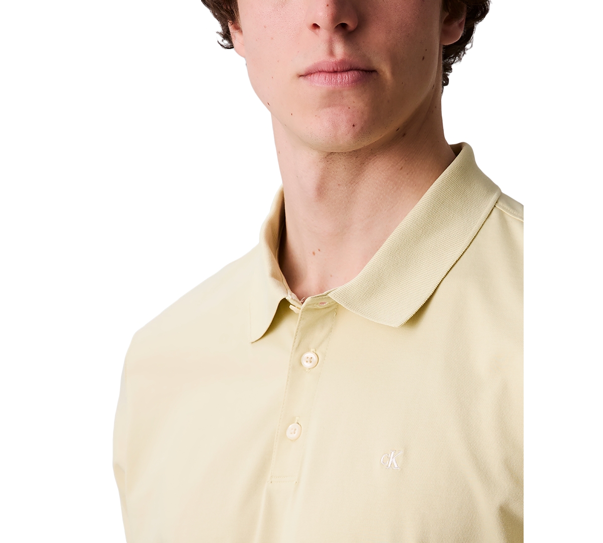 Calvin Klein Men's Regular-fit Smooth Cotton Monogram Logo Polo Shirt In Neutral
