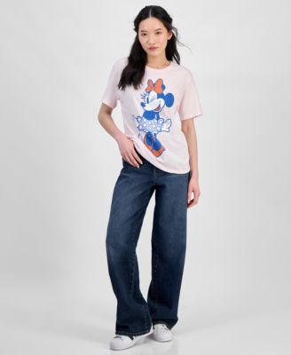 Juniors' Minnie Mouse Graphic-Print Crewneck Tee
