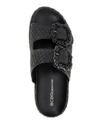 Women's Bexxi Double Buckle Raffia Footbed Sandals