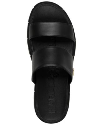 KARL LAGERFELD PARIS Women's Lacara Lug Slide Flat Sandals