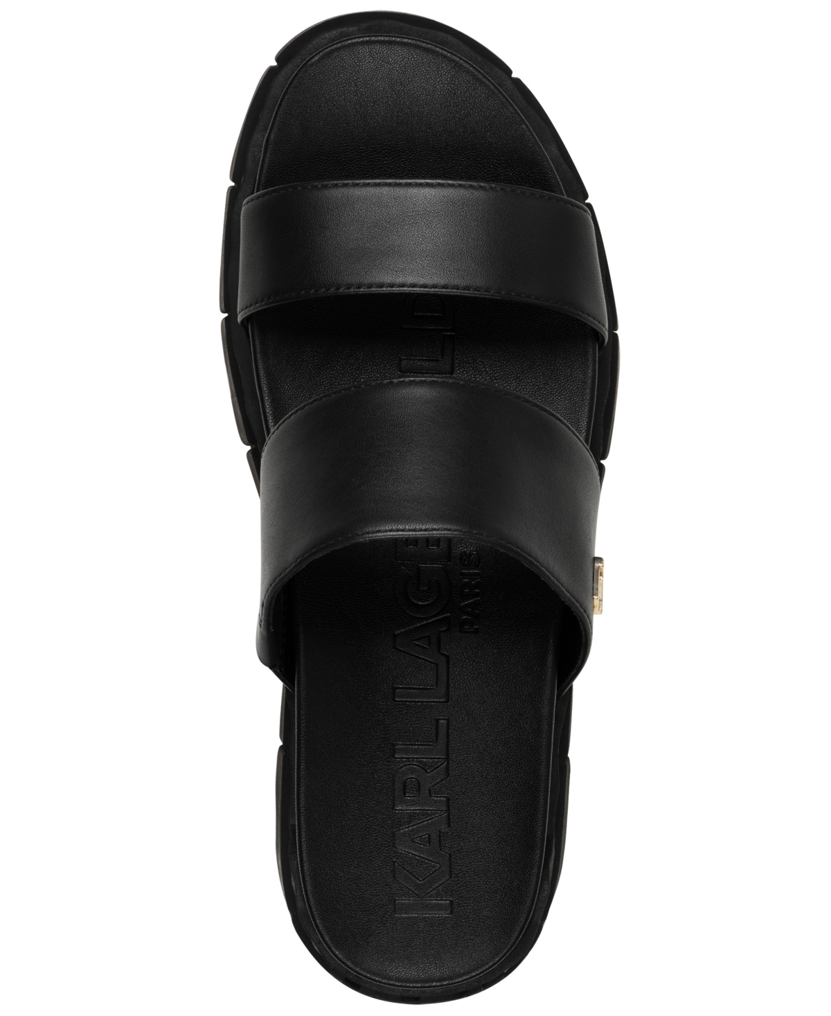 Shop Karl Lagerfeld Women's Lacara Lug Slide Flat Sandals In Black