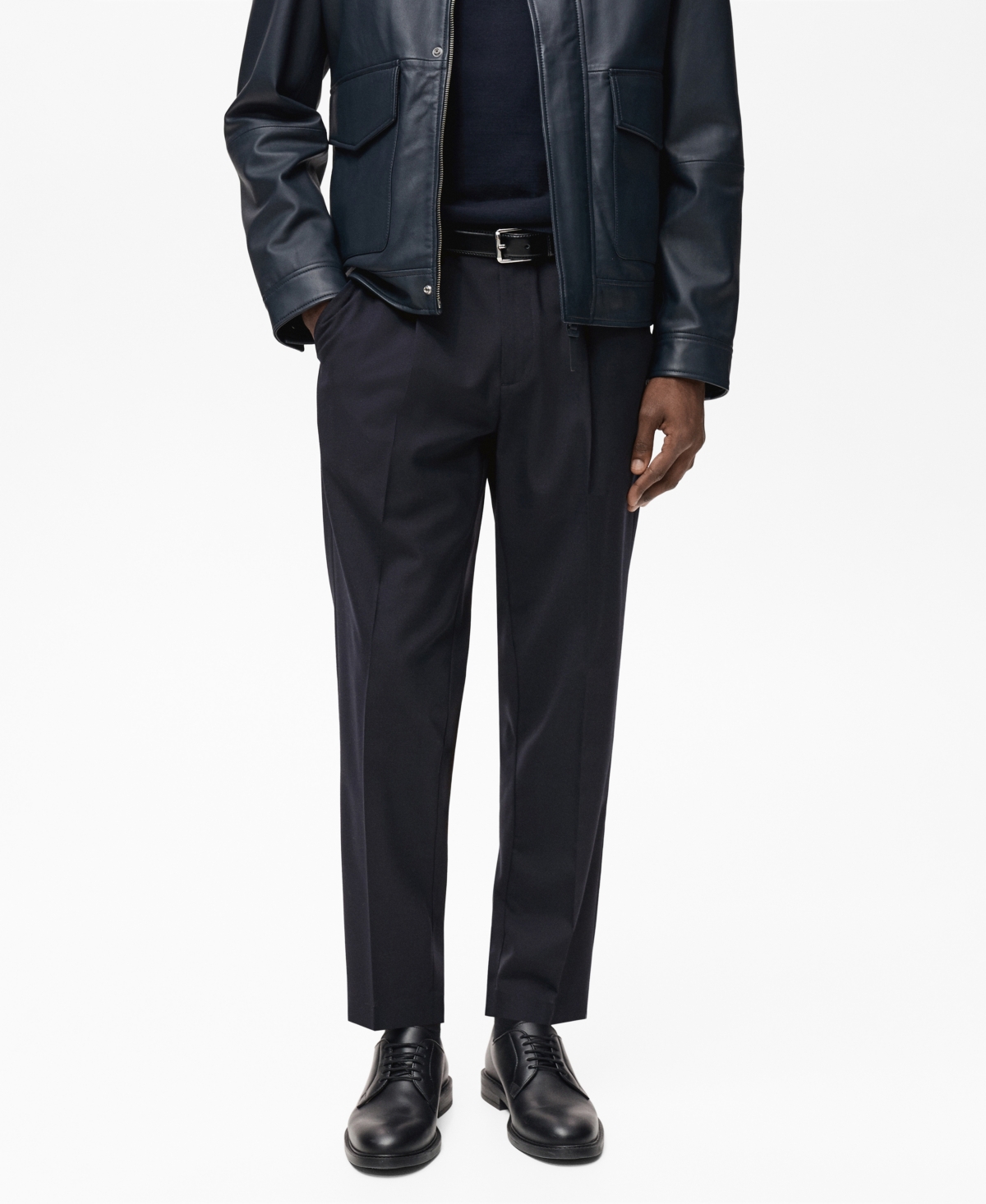 Mango Slim Fit Pants In Night Blue