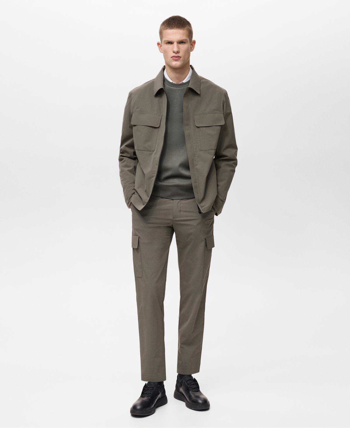 Mango Water Repellent Shirt Jacket In Multi