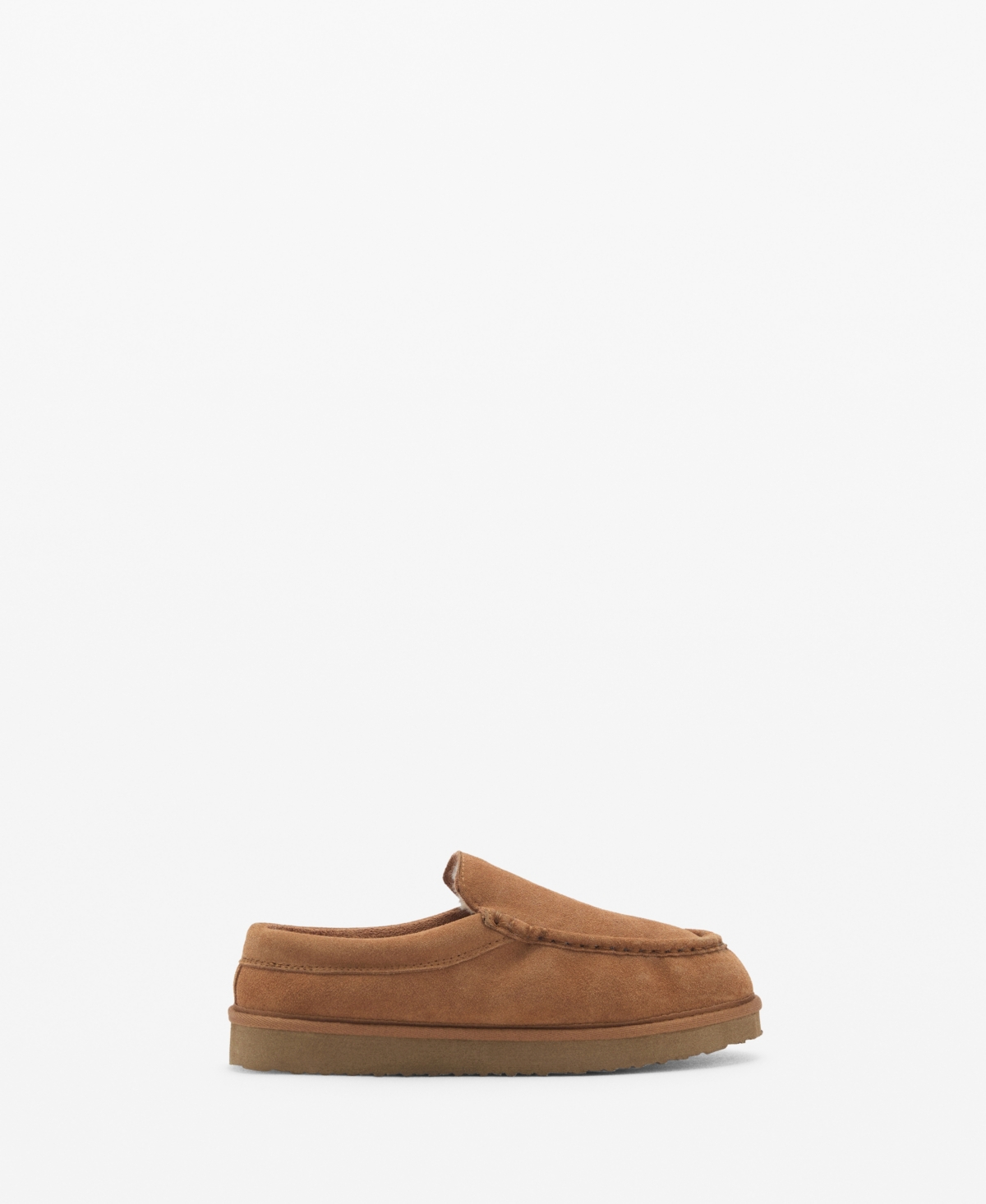 Mango Suede Faux Shearling Lined Clog In Brown