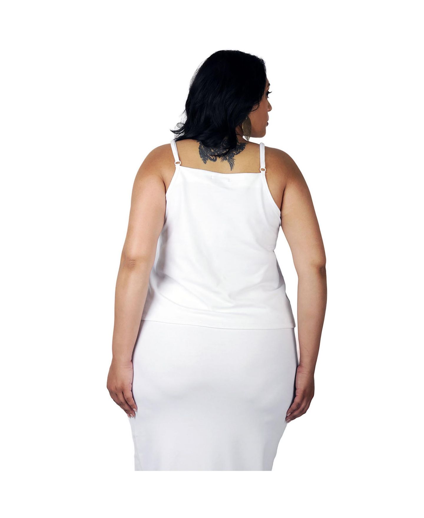 Женский топ Poetic Justice Plus Size French Terry Spaghetti Strap Tank Top, цвет: Белый — фото 2