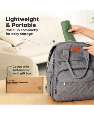 2-Pack Prep Silicone Placemats for Toddlers, Kids, Non Slip Suction Dining Table Baby Placemat, Easy to Clean