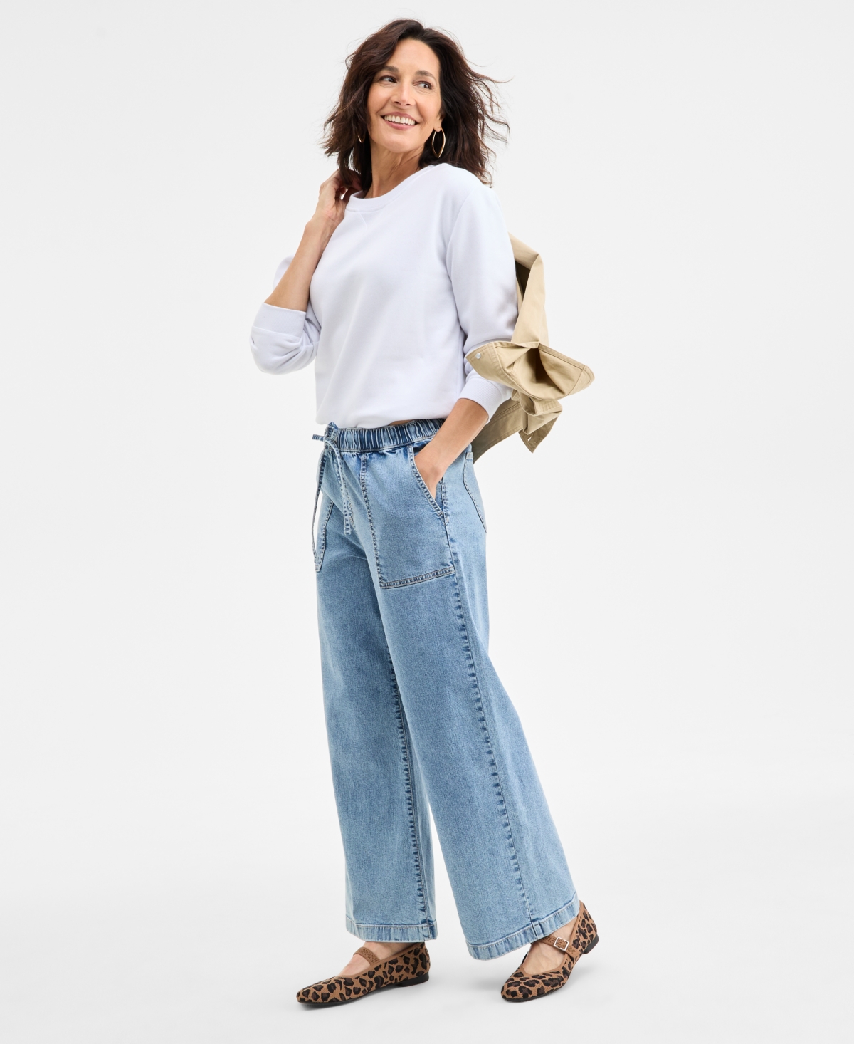 STYLE & CO WOMEN'S PULL-ON WIDE-LEG JEANS, EXCLUSIVELY AT MACY'S 