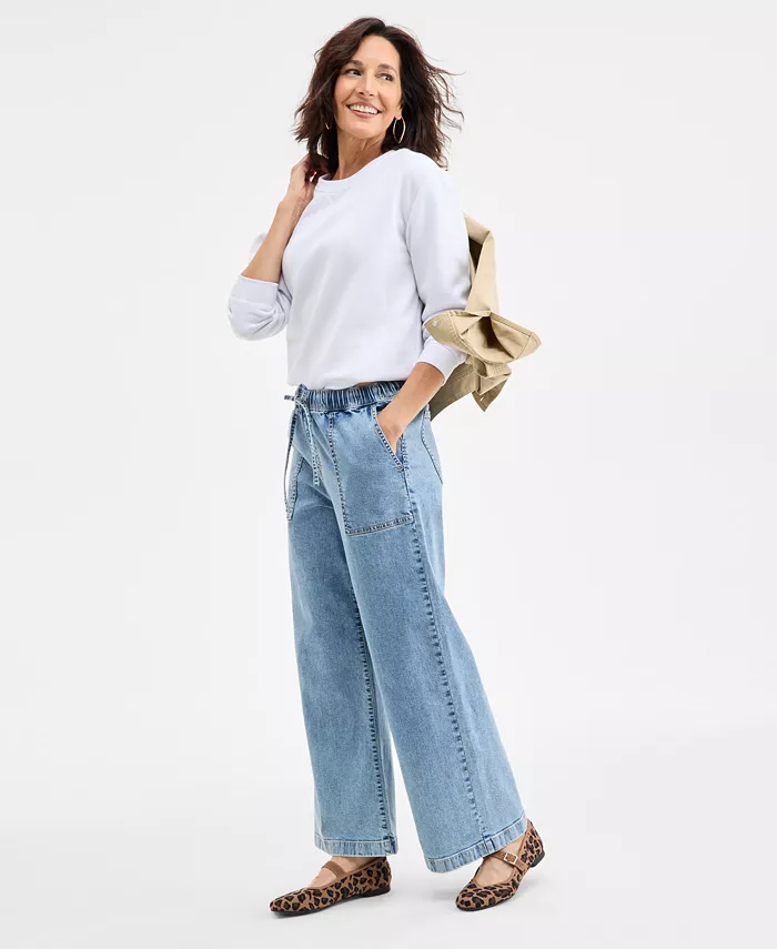 Women's Pull-On Wide-Leg Jeans - thumbnail 6