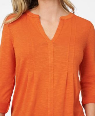 Women's Pintuck Pleat Henley Top