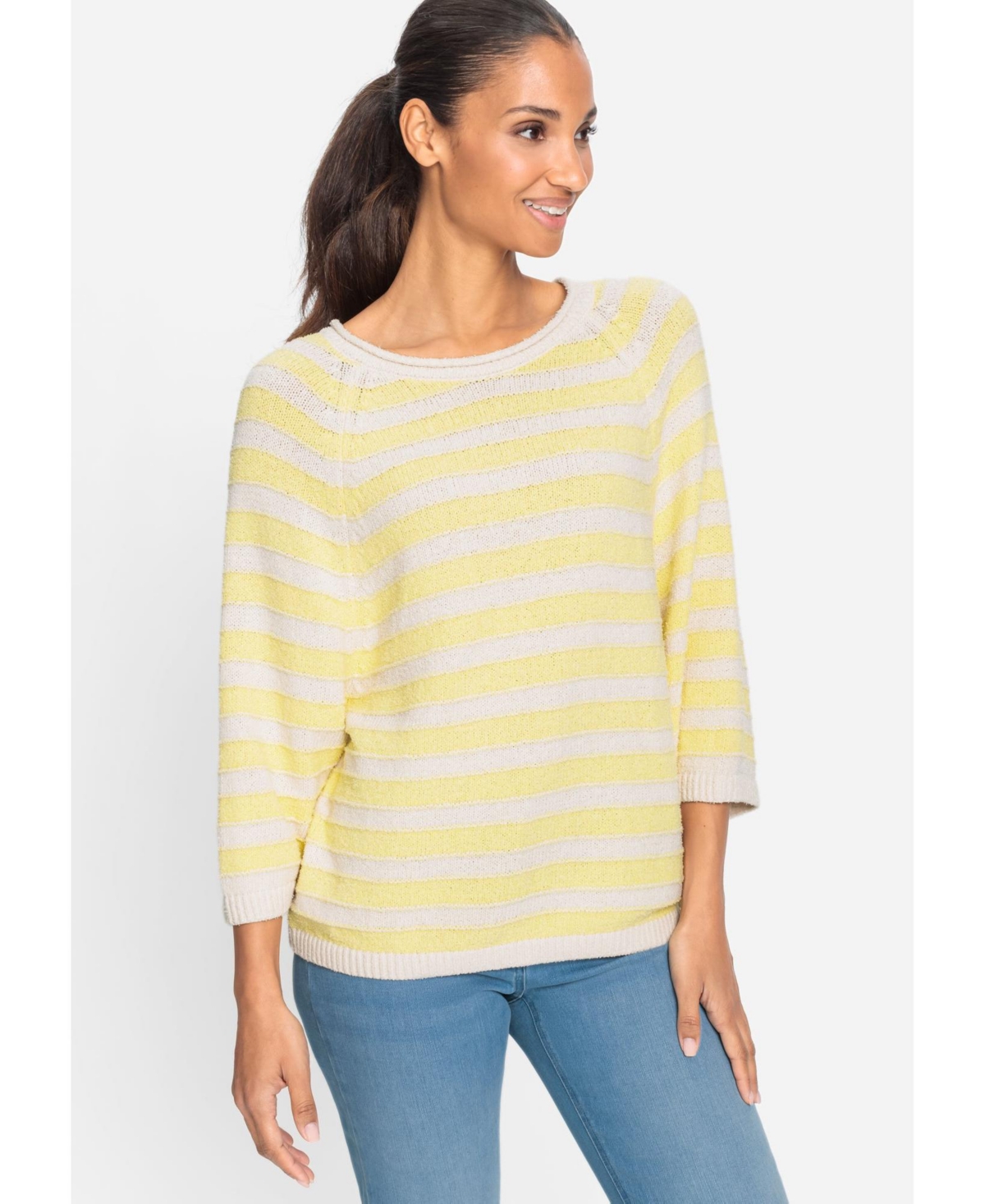 Women's Striped Sweater - Sun yellow