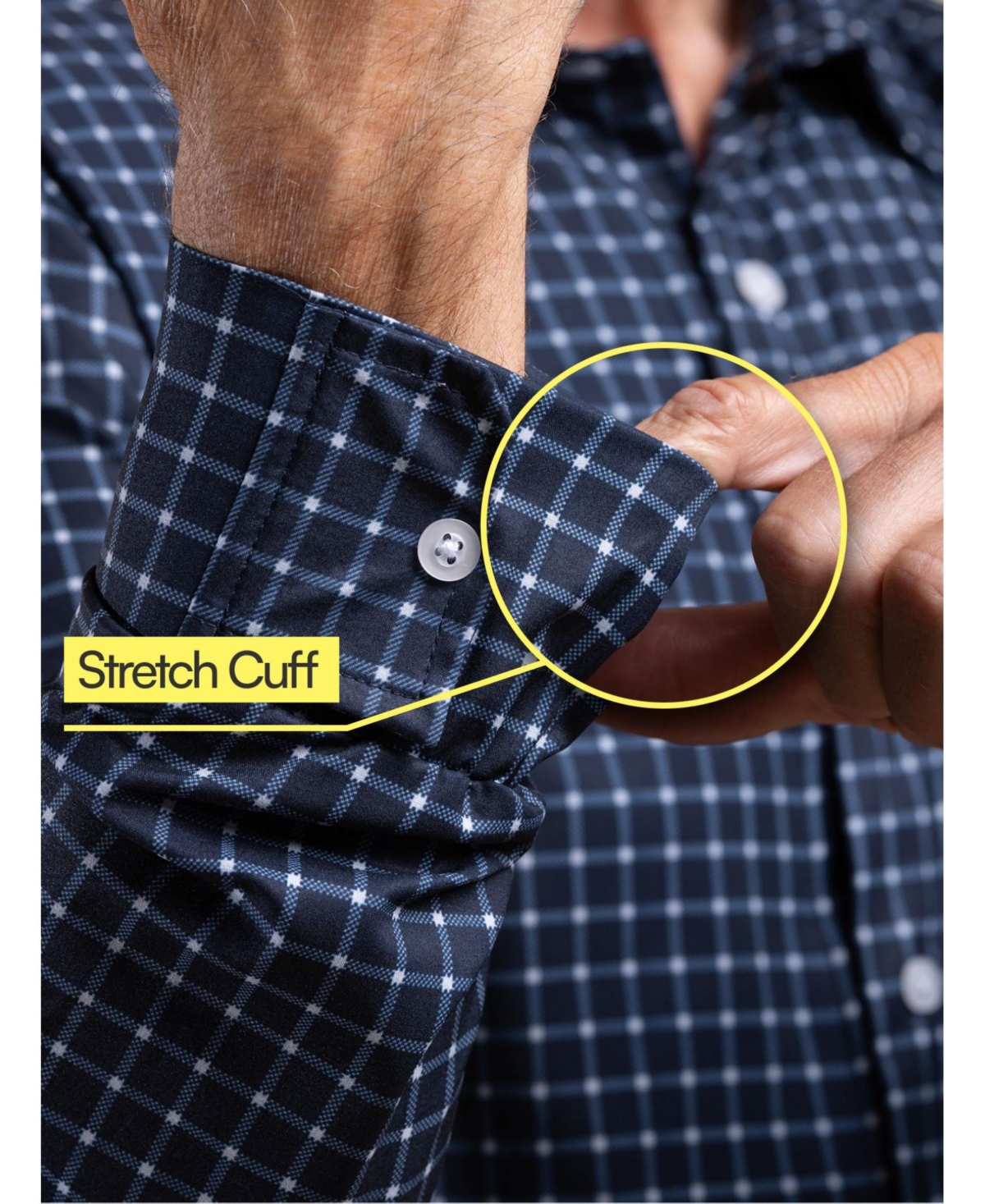 Shop Joe & Bella Men's Adaptive Slim-fit Magnetic Button-down Shirt In Navy Check