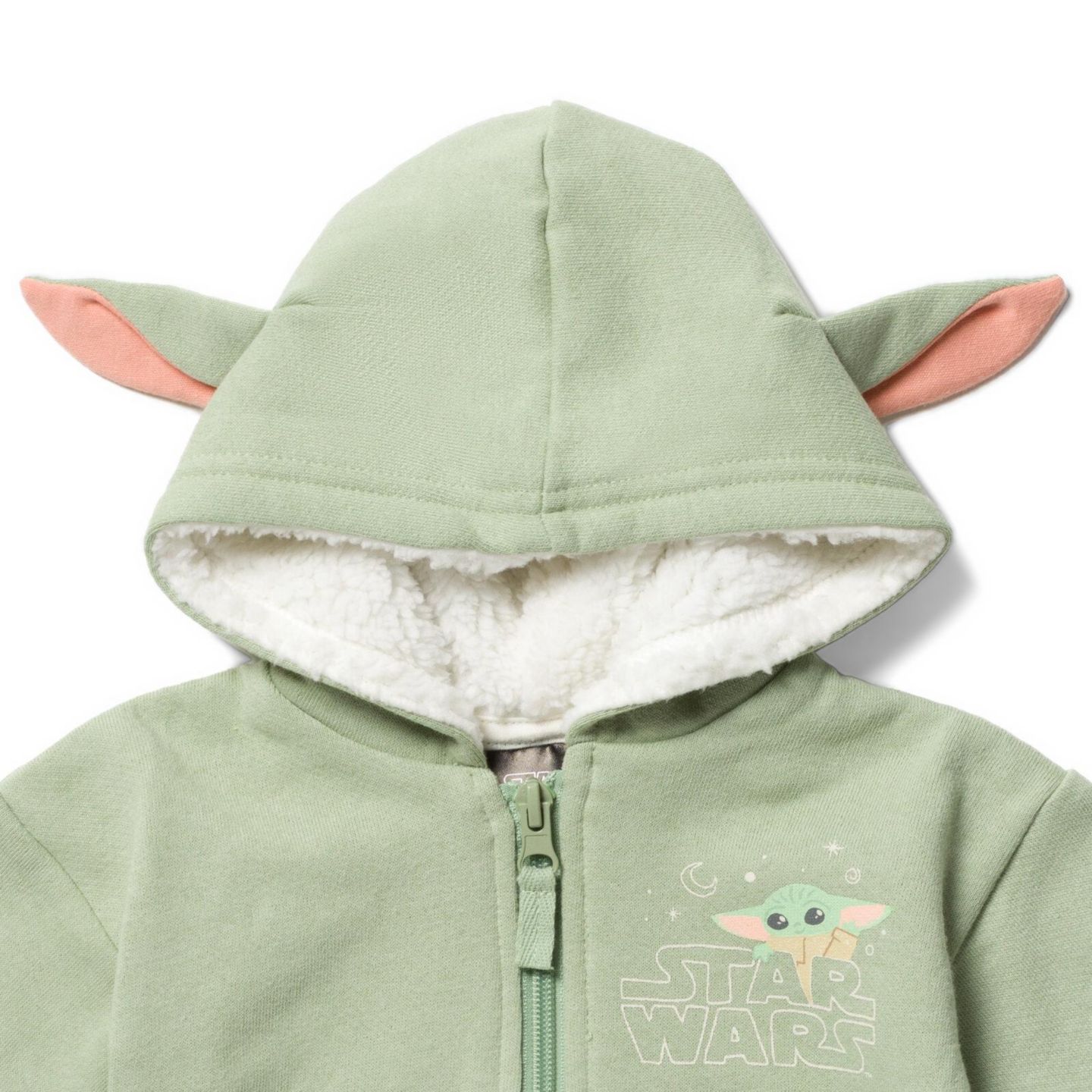 Худи Star Wars The Mandalorian The Fleece Zip Up Cosplay Newborn to для мальчиков-малышей, цвет: Baby Yoda — фото 5