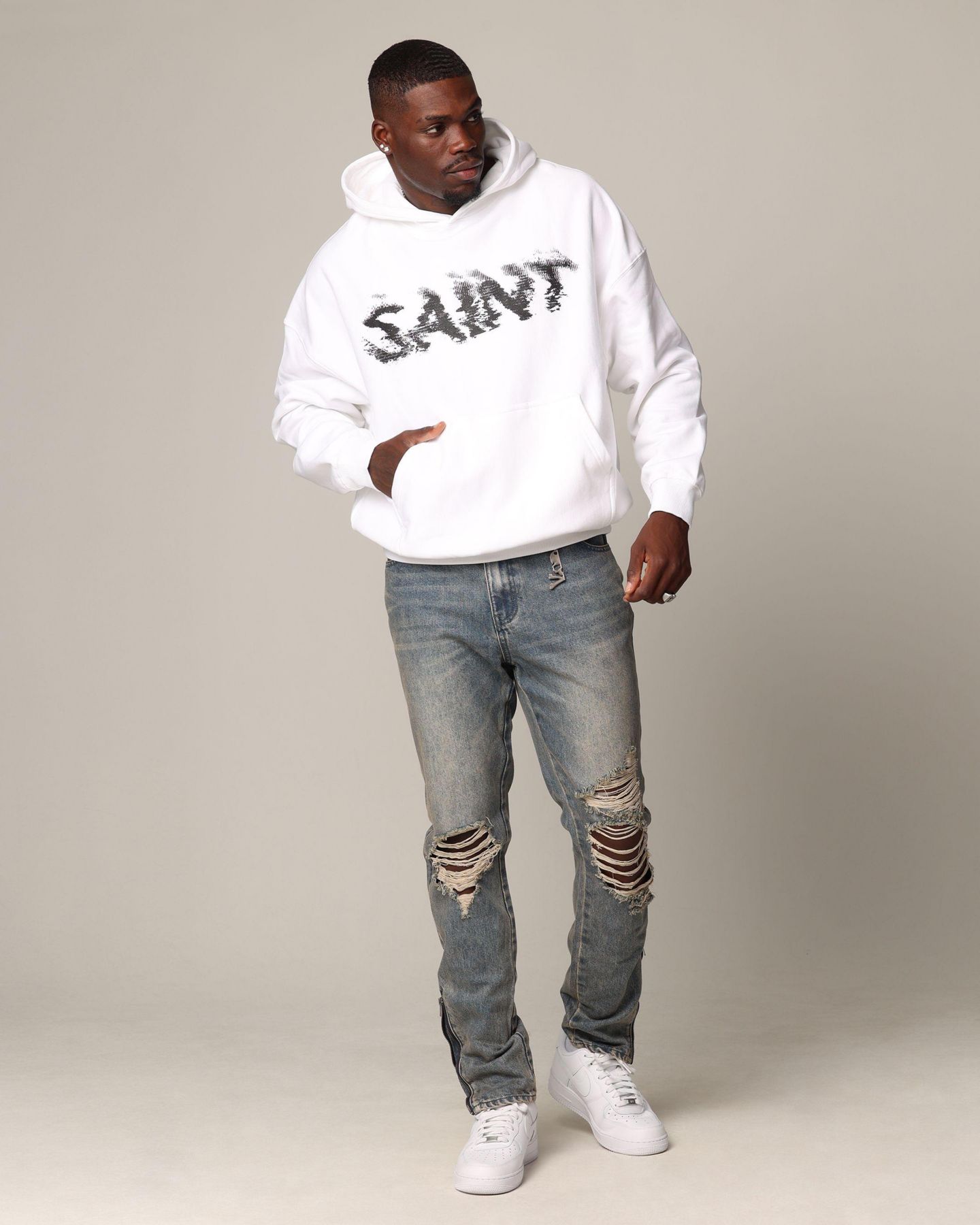 Мужское худи SAINT MORTA System Overload, 2XL, White — фото 3
