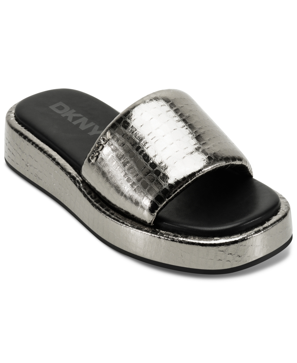Dkny Lachine Platform Slide Sandal In Nickel