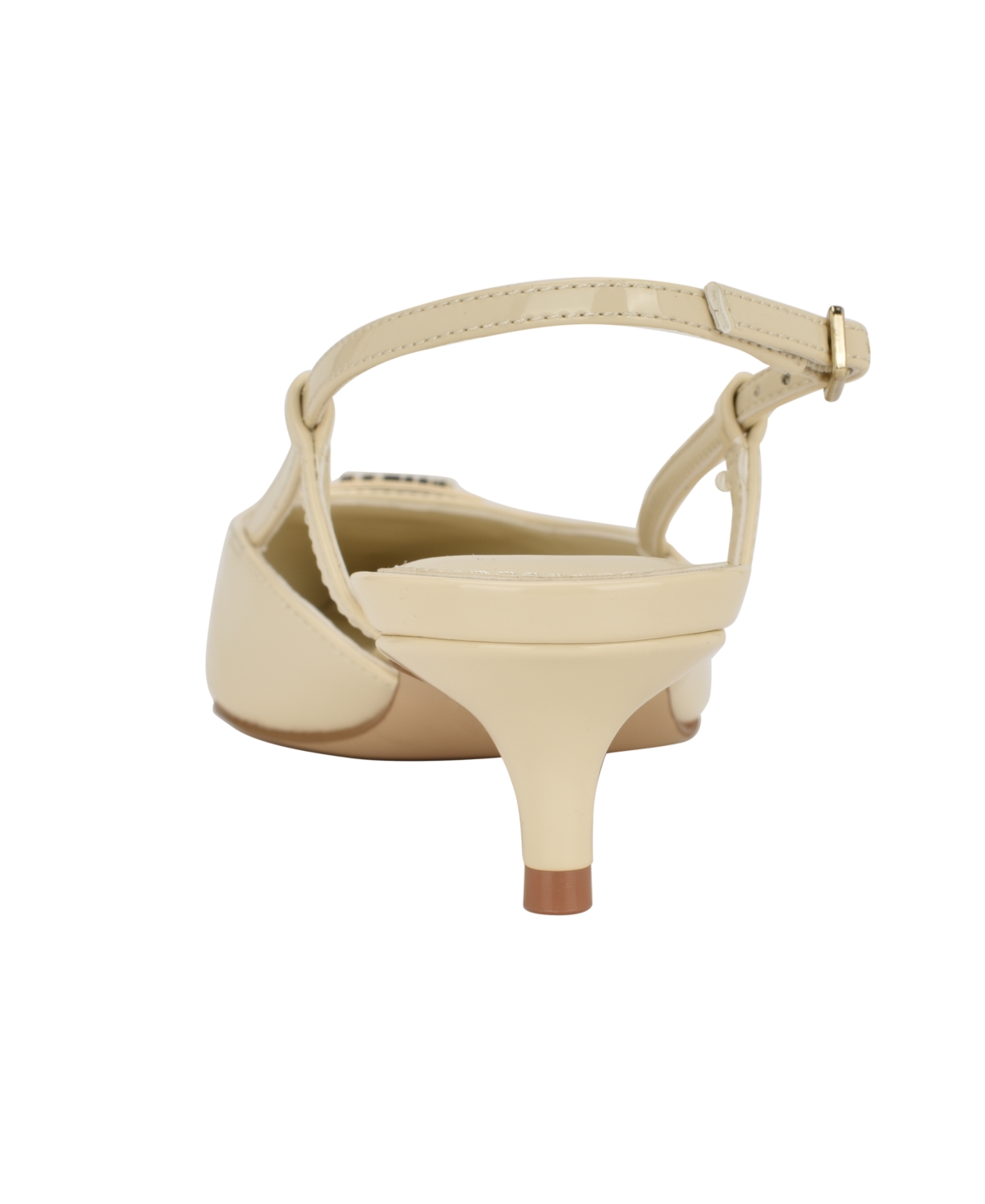 Guess Women's Jesson Logo Slingback Kitten Heel Pumps In Ivory Patent