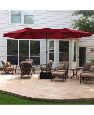 15 ft Double Sided Twin Outdoor Patio Market Umbrella