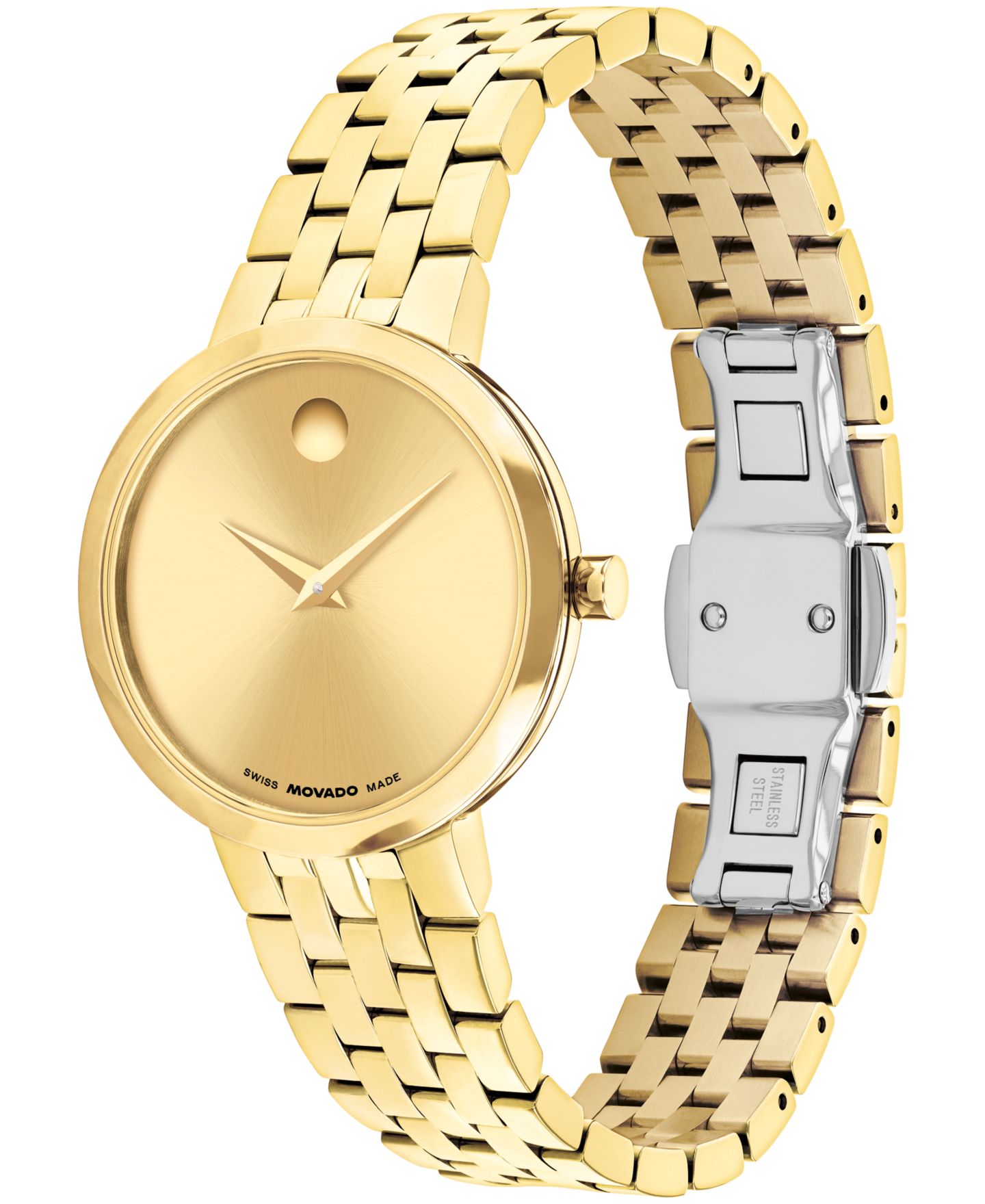 Женские часы Movado Museum Classic Swiss Quartz Light Yellow PVD Watch, 29.5mm — фото 2